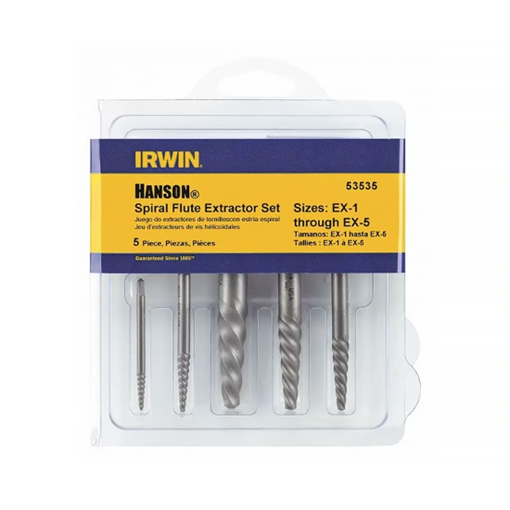 Irwin 5 Piece Spiral Flute Screw Extractor Set from Columbia Safety